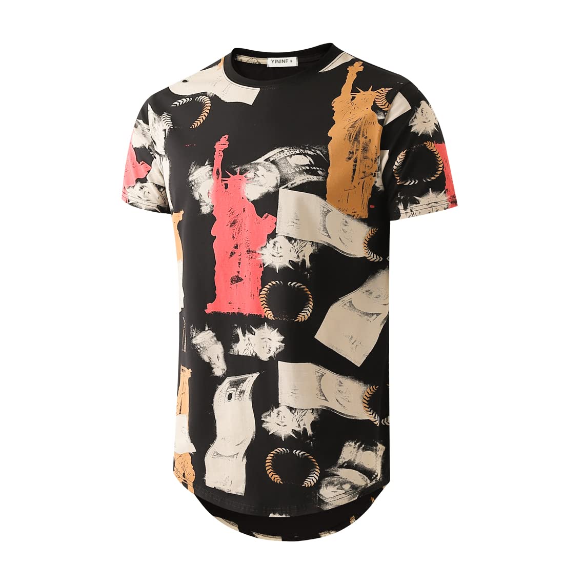 YININF Mens Hipster Hip Hop Short Sleeve Print T-Shirt Shirts Men