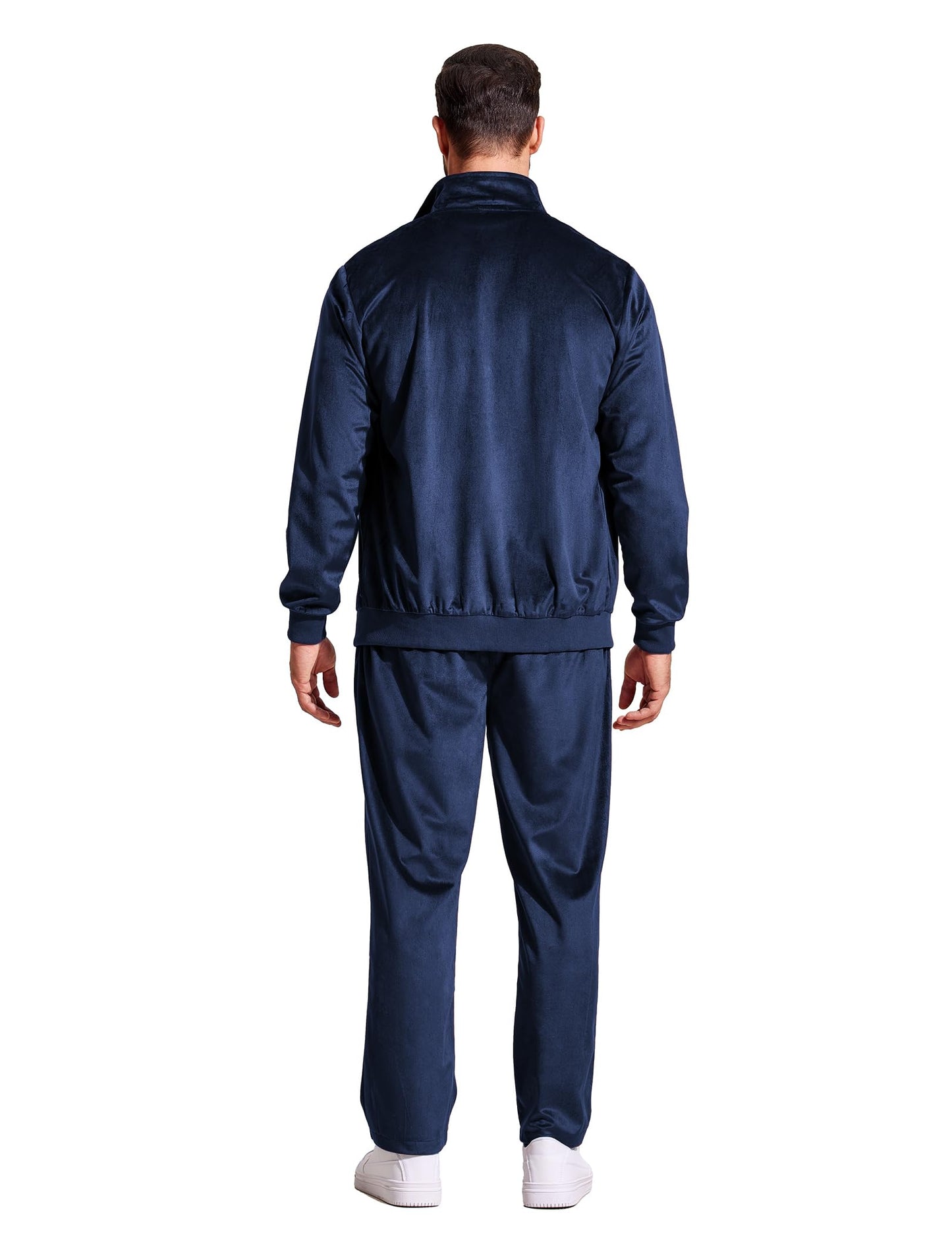 COOFANDY Mens 2 Piece Velour Tracksuit Full Zip Jackets Pants Velvet Jogging Suits Sweatsuit Set