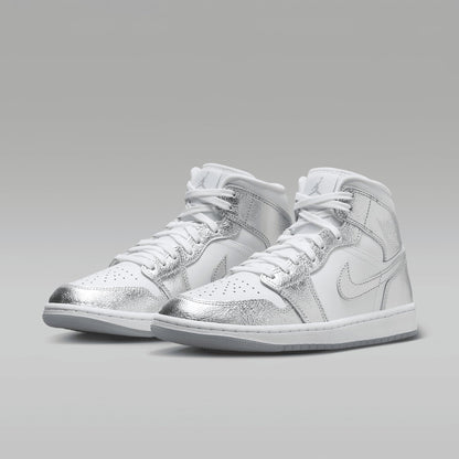 Jordan Women's Air 1 Mid SE White/Metallic Silver (FN5031 100)