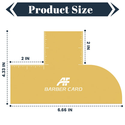 Enhancement Card for Barbers with Measurement Indicators, Reusable Barber Line up Tool and Color Spray Edge Hairline Shaping Tool (Black, One-Size)
