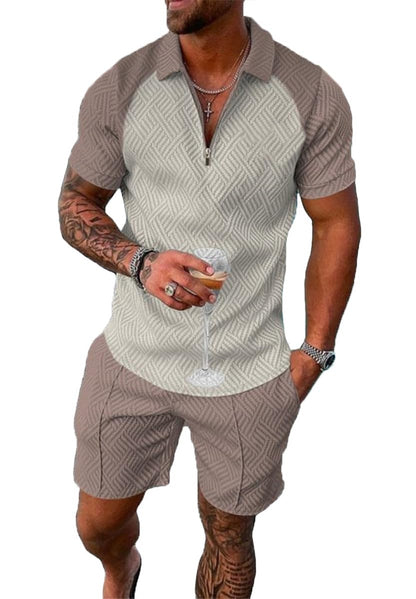 BIRW Mens Short Sets 2 Piece Outfits Polo Shirt Fashion Summer Tracksuits Casual Set Short Sleeve and Shorts Set for Men