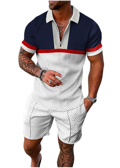 BIRW Mens Short Sets 2 Piece Outfits Polo Shirt Fashion Summer Tracksuits Casual Set Short Sleeve and Shorts Set for Men