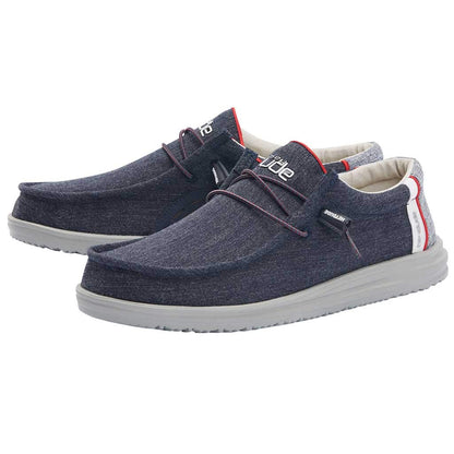 Hey Dude Men's Wally Sox | Men’s Shoes | Men's Lace Up Loafers | Comfortable & Light-Weight
