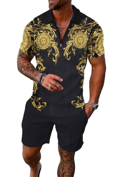 BIRW Mens Short Sets 2 Piece Outfits Polo Shirt Fashion Summer Tracksuits Casual Set Short Sleeve and Shorts Set for Men