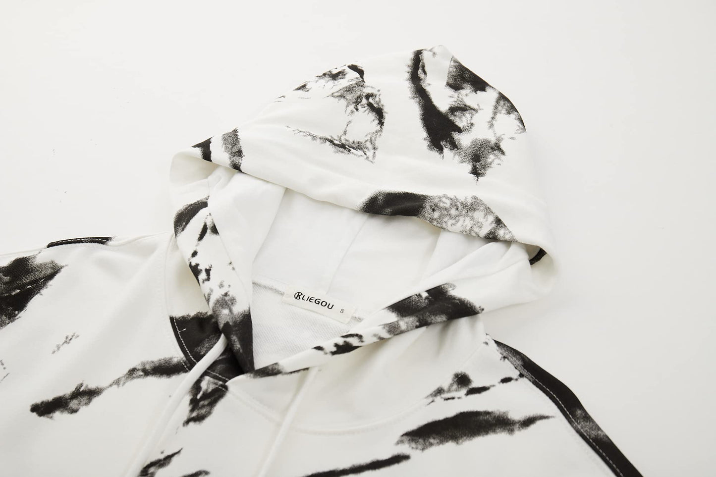 KLIEGOU Mens Tie-Dye Pullover Hooded Sweatshirt