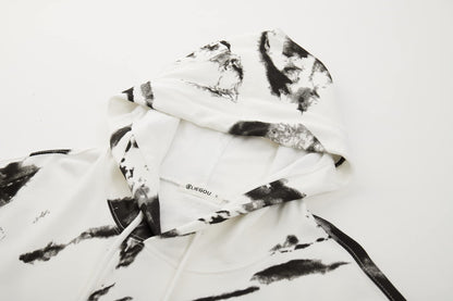 KLIEGOU Mens Tie-Dye Pullover Hooded Sweatshirt