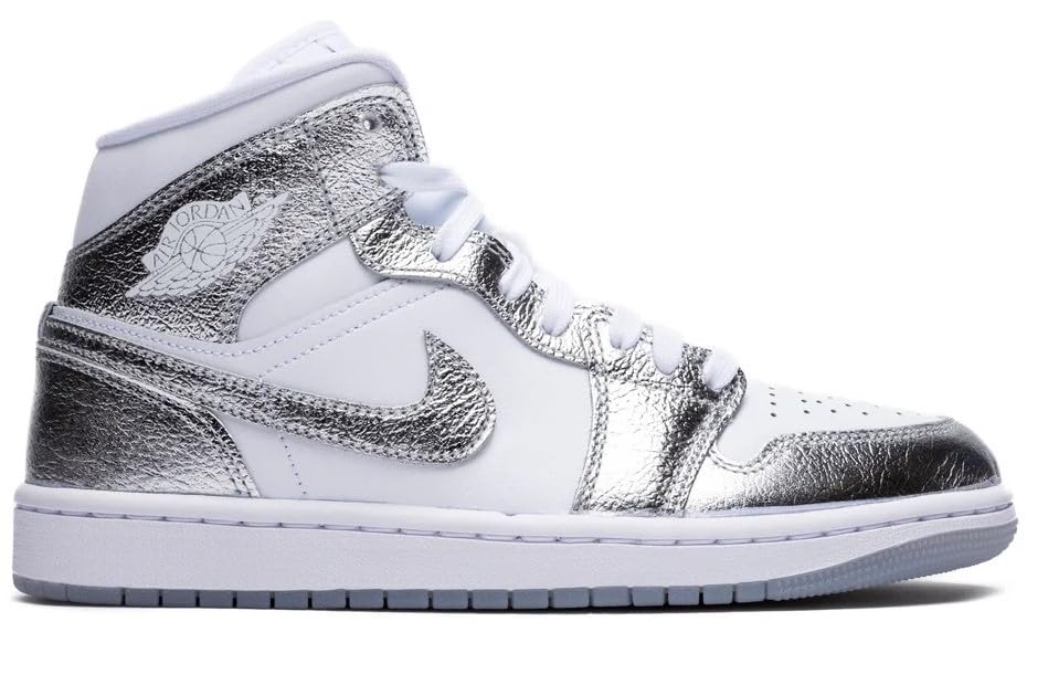 Jordan Women's Air 1 Mid SE White/Metallic Silver (FN5031 100)