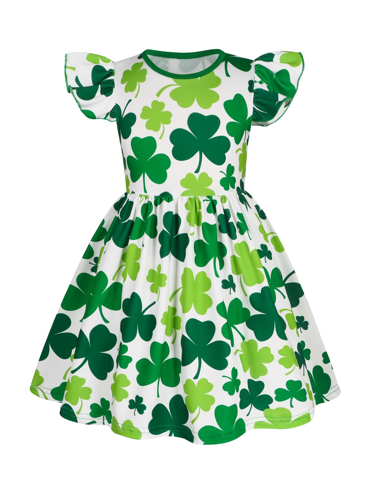 WonderBabe Easter Dresses for Girls Toddler Flutter Sleeve Easter Dress Casual Party School Dresses Clothes for Kids