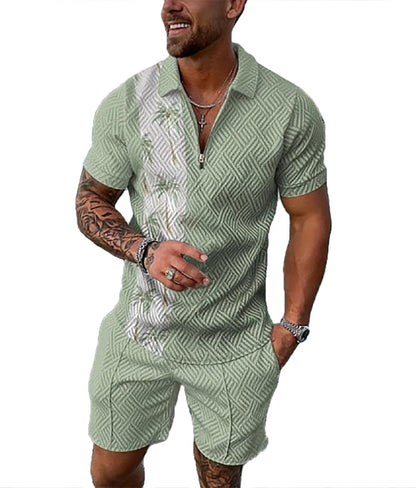 BIRW Mens Short Sets 2 Piece Outfits Polo Shirt Fashion Summer Tracksuits Casual Set Short Sleeve and Shorts Set for Men