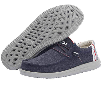 Hey Dude Men's Wally Sox | Men’s Shoes | Men's Lace Up Loafers | Comfortable & Light-Weight