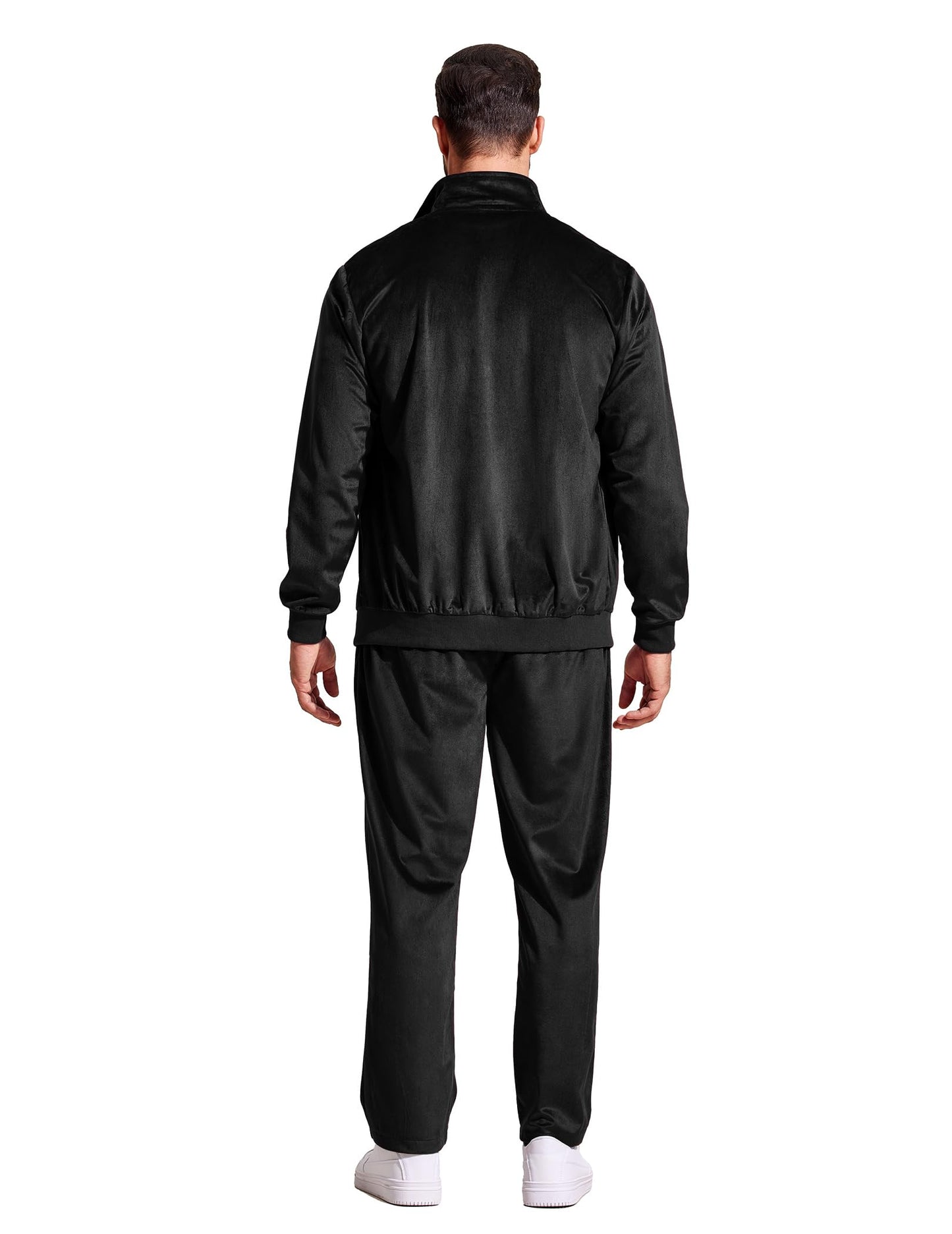 COOFANDY Mens 2 Piece Velour Tracksuit Full Zip Jackets Pants Velvet Jogging Suits Sweatsuit Set