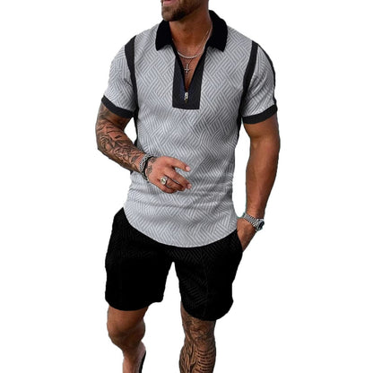 BIRW Mens Short Sets 2 Piece Outfits Polo Shirt Fashion Summer Tracksuits Casual Set Short Sleeve and Shorts Set for Men