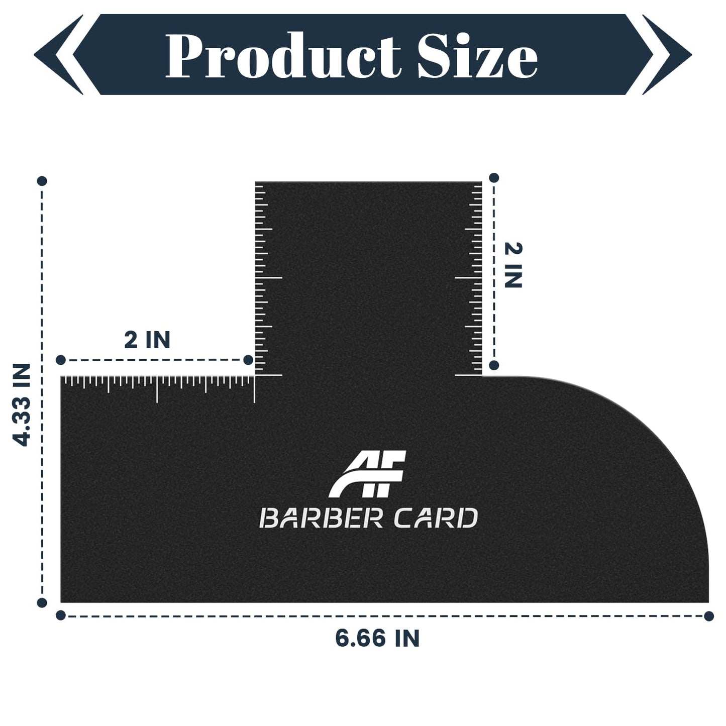 Enhancement Card for Barbers with Measurement Indicators, Reusable Barber Line up Tool and Color Spray Edge Hairline Shaping Tool (Black, One-Size)