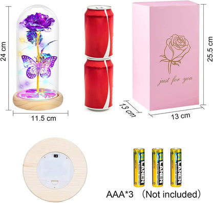 Mothers Day Rose Gifts for Mom Flowers Rose Gifts for Women,Birthday Gifts for Women,Purple Butterfly Flowers for Mom Mother Day Flower Gifts from Daughter Son,Gift for Sister,Her,Grandma,Wife
