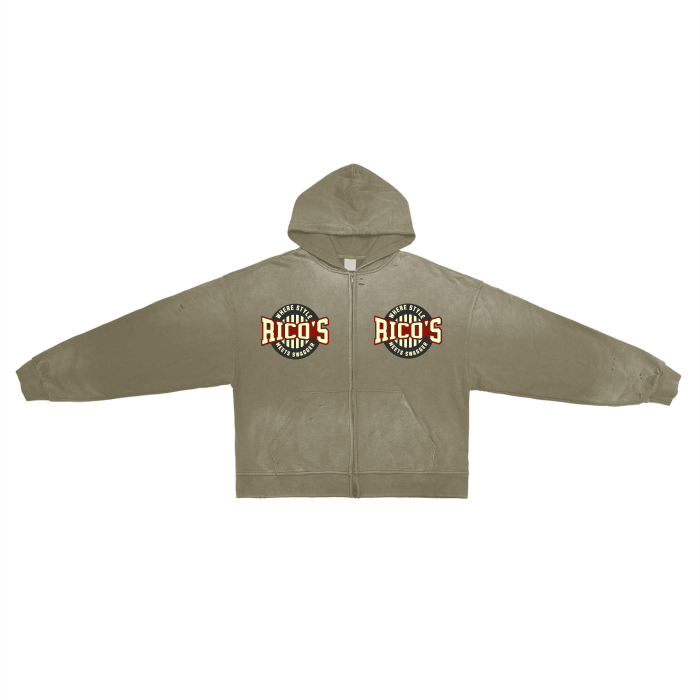 Post-Apocalyptic Aesthetic Pure Cotton Hand-Frayed Monkey Washed Zip Hoodie