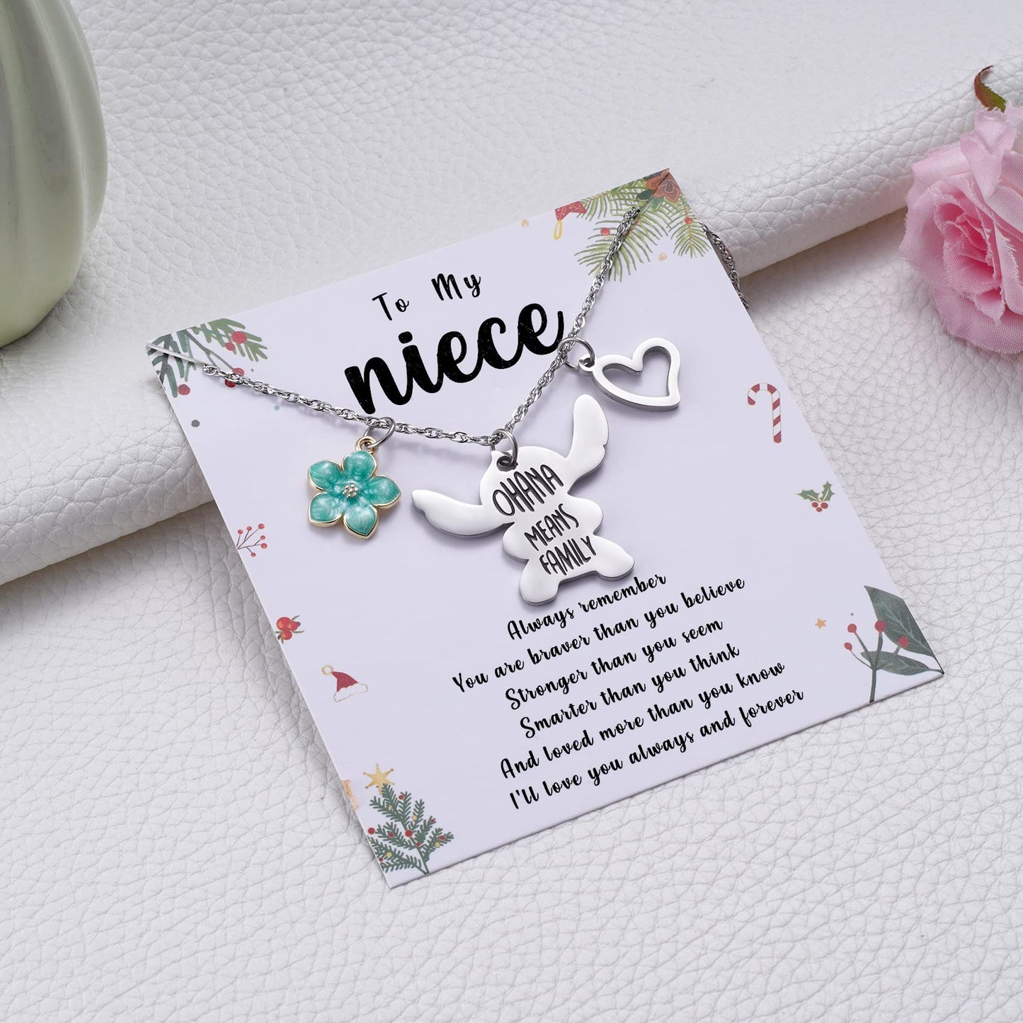 MIXJOY You are My Sunshine Necklace&Greeting Card, Birthday Christmas for Women Niece Daughter Granddaughter