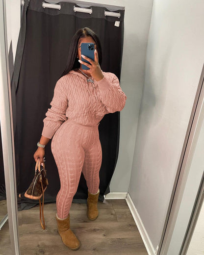 Nimsruc Knit Two Piece Outfits For Women Sweater Sets