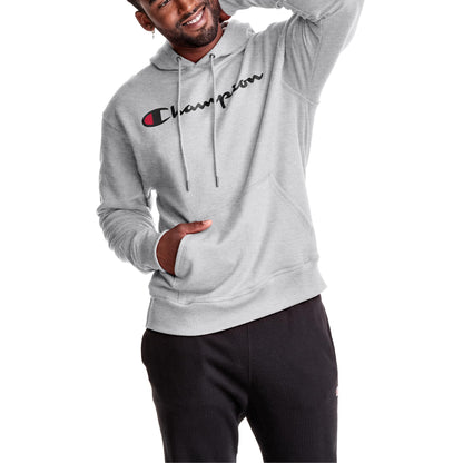 Champion Men's Hoodie, Powerblend, Fleece Men's Hoodie, Comfortable Men's Sweatshirt, Script Logo (Reg. or Big & Tall)