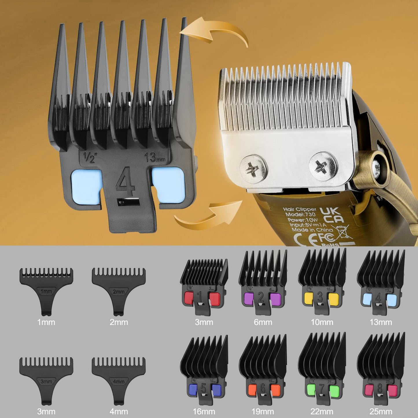 Lanumi Professional Hair Clippers Electric Razor Shavers Men 3 Piece Set Rechargeable Clippers and Trimmers Beard Trimmer Barber Kit with Travel Case Clippers for Hair Cutting Gifts for him