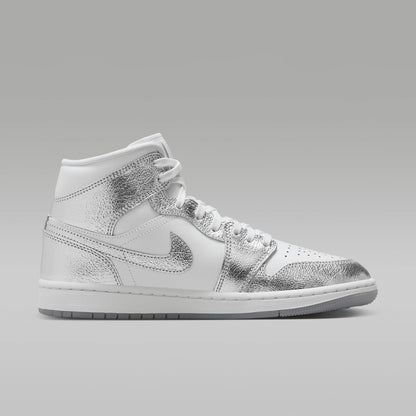 Jordan Women's Air 1 Mid SE White/Metallic Silver (FN5031 100)