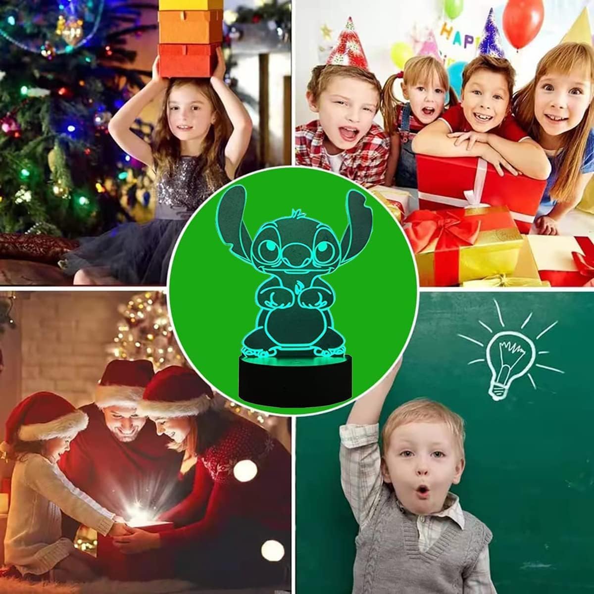 Cartoon Night Light - 3D LED Intelligent Remote Control 16-Color Lamp for Children's Room Decoration and Holiday Gifts