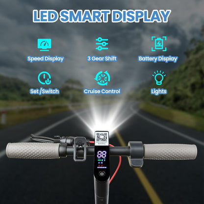 Electric Scooter, 500W Motor, Up to 17-20MPH &19-21 Miles, Commuter Escooter, Foldable E-Scooter for Adults with APP and Dual Braking System Escooter
