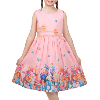 Sunny Fashion Girls Dress Rose Flower Double Bow Tie Party Sundress