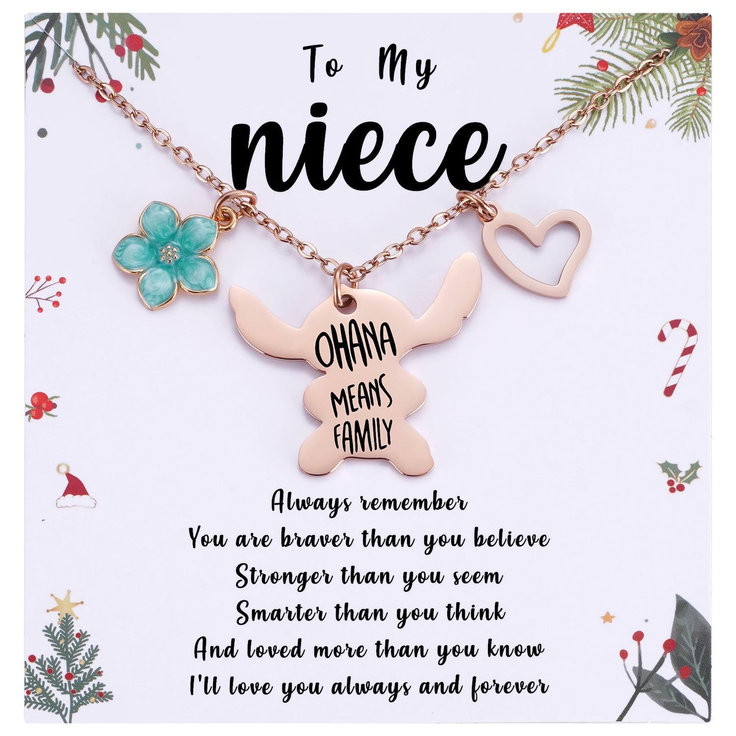 MIXJOY You are My Sunshine Necklace&Greeting Card, Birthday Christmas for Women Niece Daughter Granddaughter