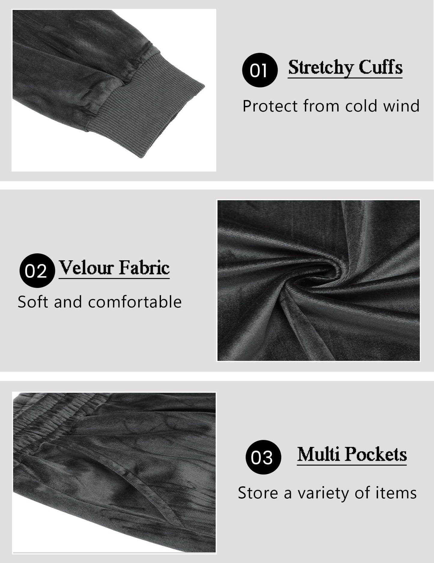 COOFANDY Mens 2 Piece Velour Tracksuit Full Zip Jackets Pants Velvet Jogging Suits Sweatsuit Set