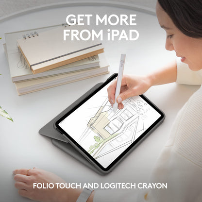 Logitech Combo Touch iPad Air 11-inch (M2) (2024), iPad Air (4th & 5th gen - 2020, 2022) Keyboard Case - Detachable Backlit Keyboard with Kickstand - Midnight Black
