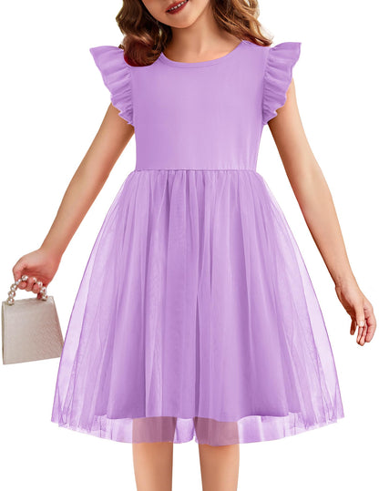 Toddler Tutu Dress Girls Ruffle Tulle Dresses Cute Summer Party Princess Sundress for 2-7Y