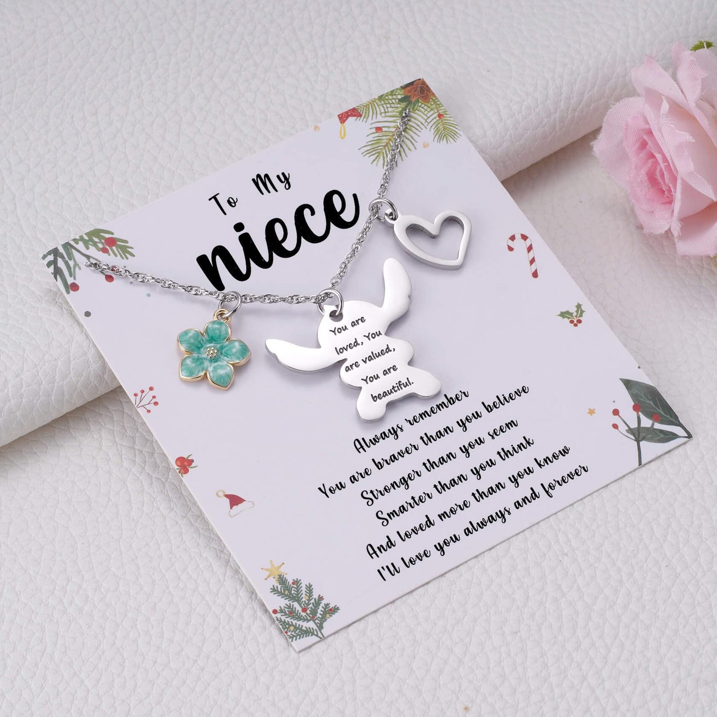 MIXJOY You are My Sunshine Necklace&Greeting Card, Birthday Christmas for Women Niece Daughter Granddaughter