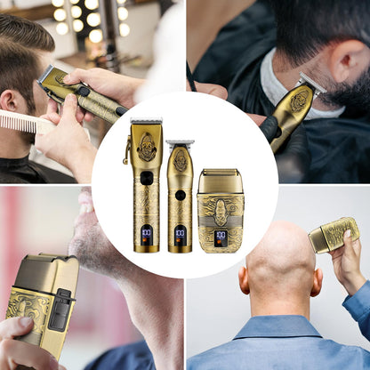 Lanumi Professional Hair Clippers Electric Razor Shavers Men 3 Piece Set Rechargeable Clippers and Trimmers Beard Trimmer Barber Kit with Travel Case Clippers for Hair Cutting Gifts for him