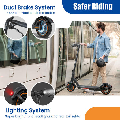 Electric Scooter, 500W Motor, Up to 17-20MPH &19-21 Miles, Commuter Escooter, Foldable E-Scooter for Adults with APP and Dual Braking System Escooter