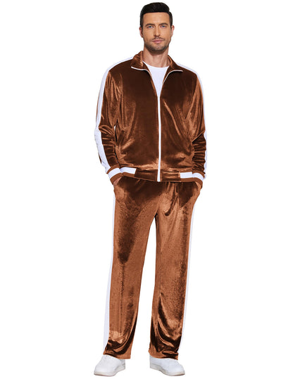 COOFANDY Mens Tracksuit 2 Piece Set Velour Velvet Sweatsuit Jogging Suits Full Zip Jacket Pants Outfits