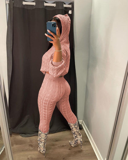 Nimsruc Knit Two Piece Outfits For Women Sweater Sets
