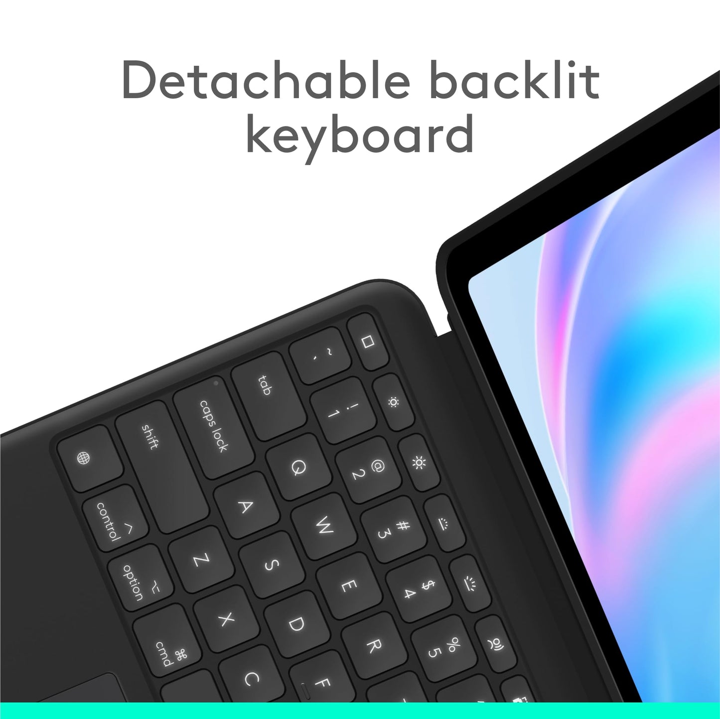 Logitech Combo Touch iPad Air 11-inch (M2) (2024), iPad Air (4th & 5th gen - 2020, 2022) Keyboard Case - Detachable Backlit Keyboard with Kickstand - Midnight Black
