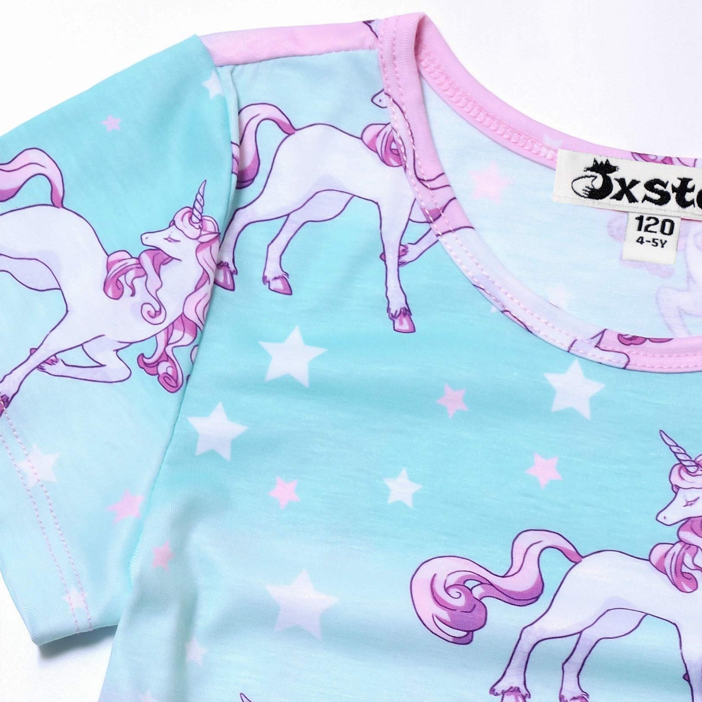 Unicorn Dresses for Girls Summer Swing Short Sleeve Casual Clothes for Kids