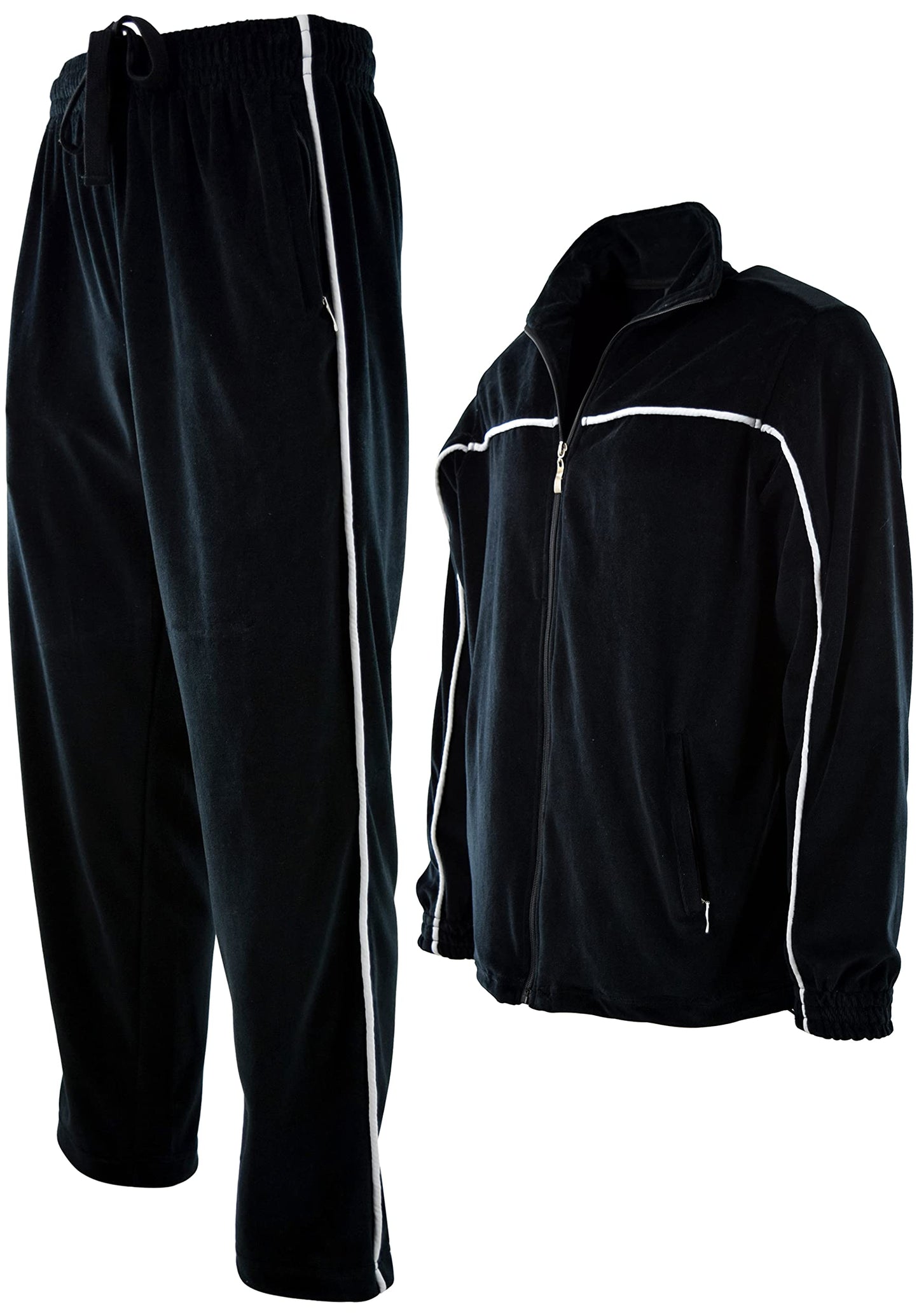 ChoiceApparel Mens Velour Tracksuit with Zippered Pockets