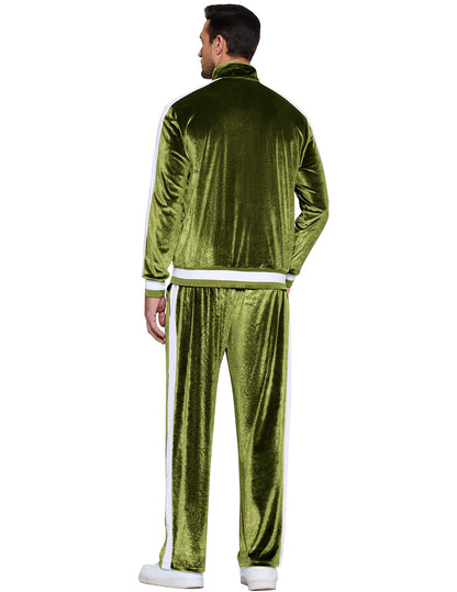 COOFANDY Mens Tracksuit 2 Piece Set Velour Velvet Sweatsuit Jogging Suits Full Zip Jacket Pants Outfits