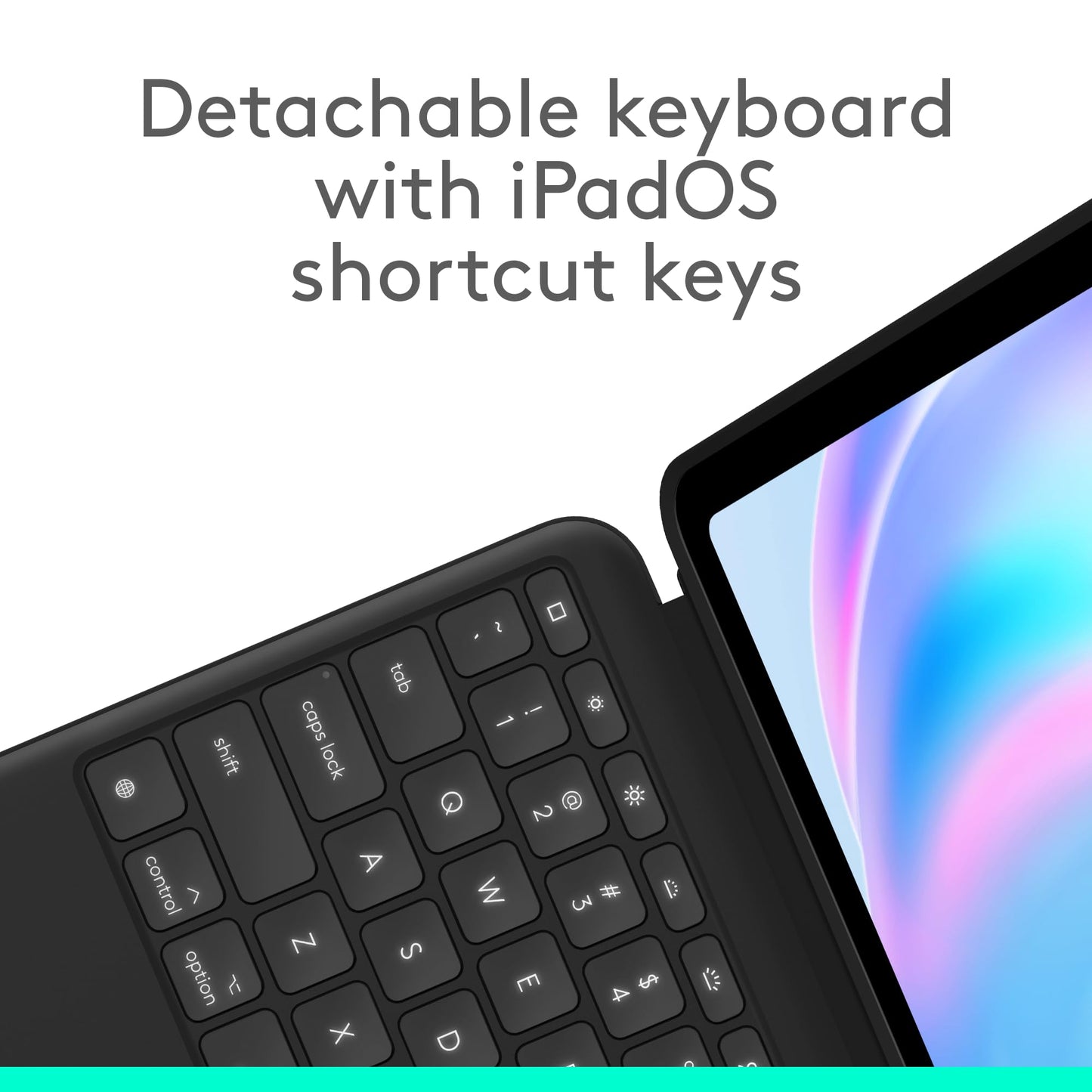 Logitech Combo Touch iPad Air 11-inch (M2) (2024), iPad Air (4th & 5th gen - 2020, 2022) Keyboard Case - Detachable Backlit Keyboard with Kickstand - Midnight Black