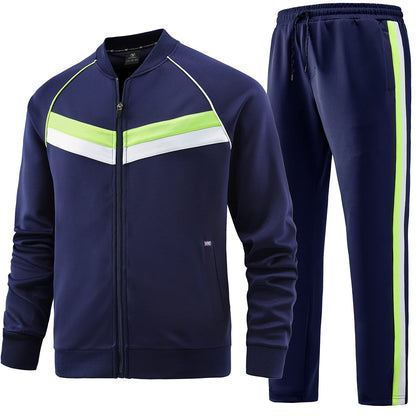 W JIANWANG Men's Casual Tracksuits Long Sleeve Jogging Suits Sweatsuit Sets Track Jackets and Pants 2 Piece Outfit