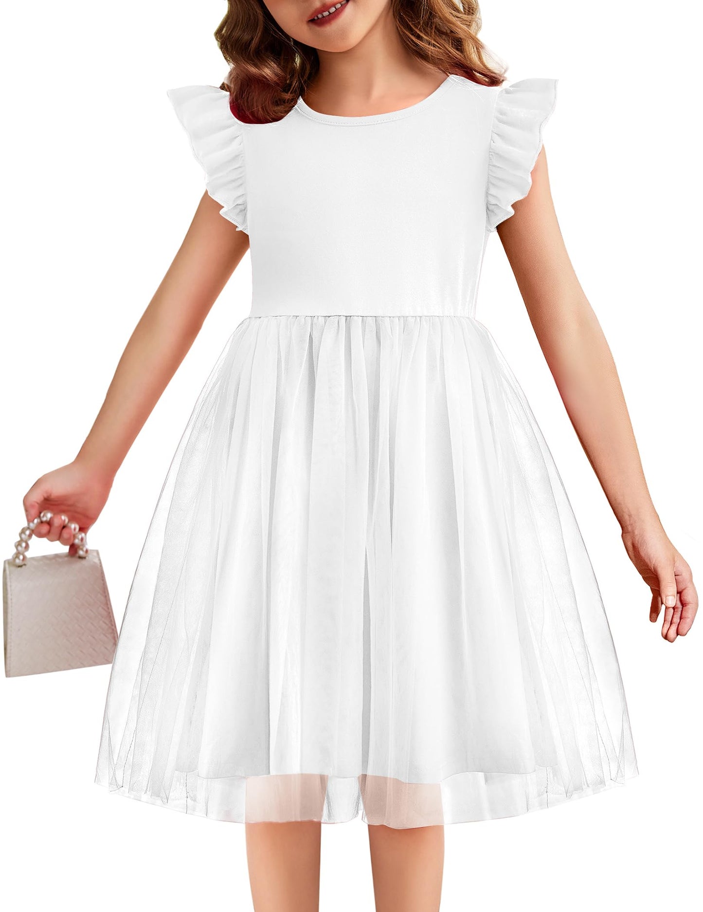 Toddler Tutu Dress Girls Ruffle Tulle Dresses Cute Summer Party Princess Sundress for 2-7Y
