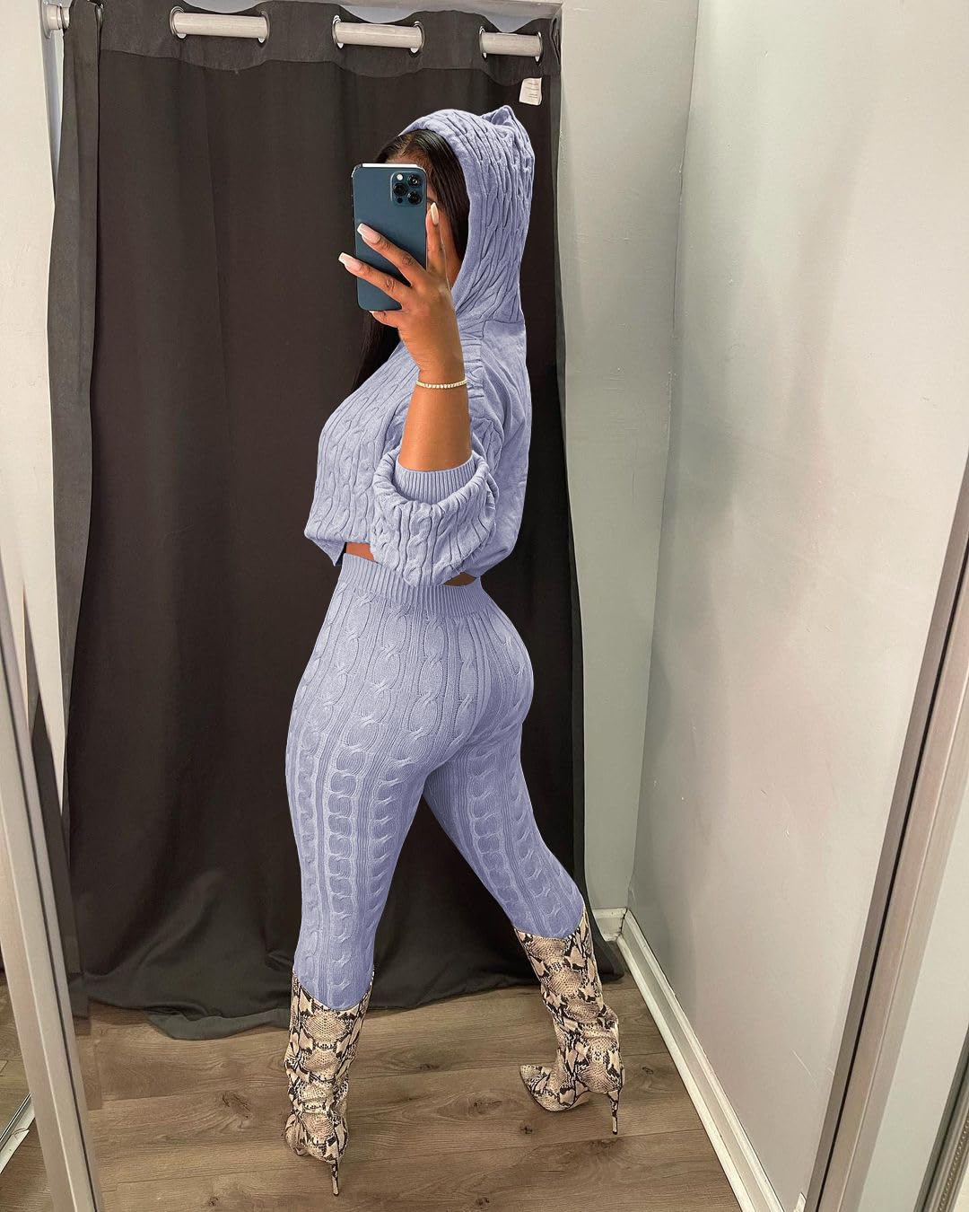 Nimsruc Knit Two Piece Outfits For Women Sweater Sets
