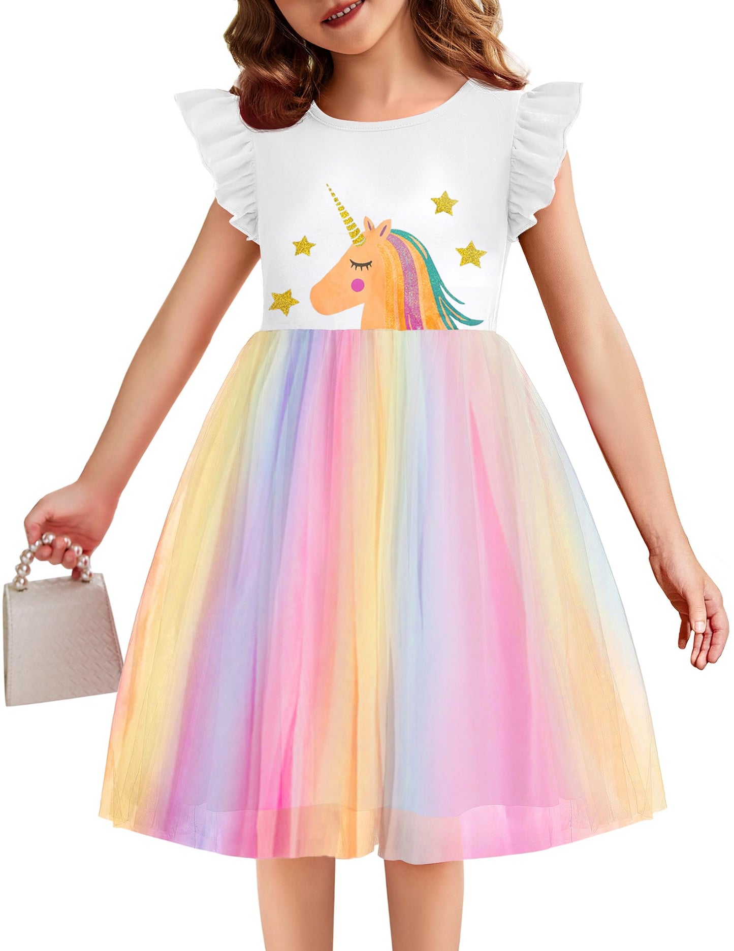 Toddler Tutu Dress Girls Ruffle Tulle Dresses Cute Summer Party Princess Sundress for 2-7Y
