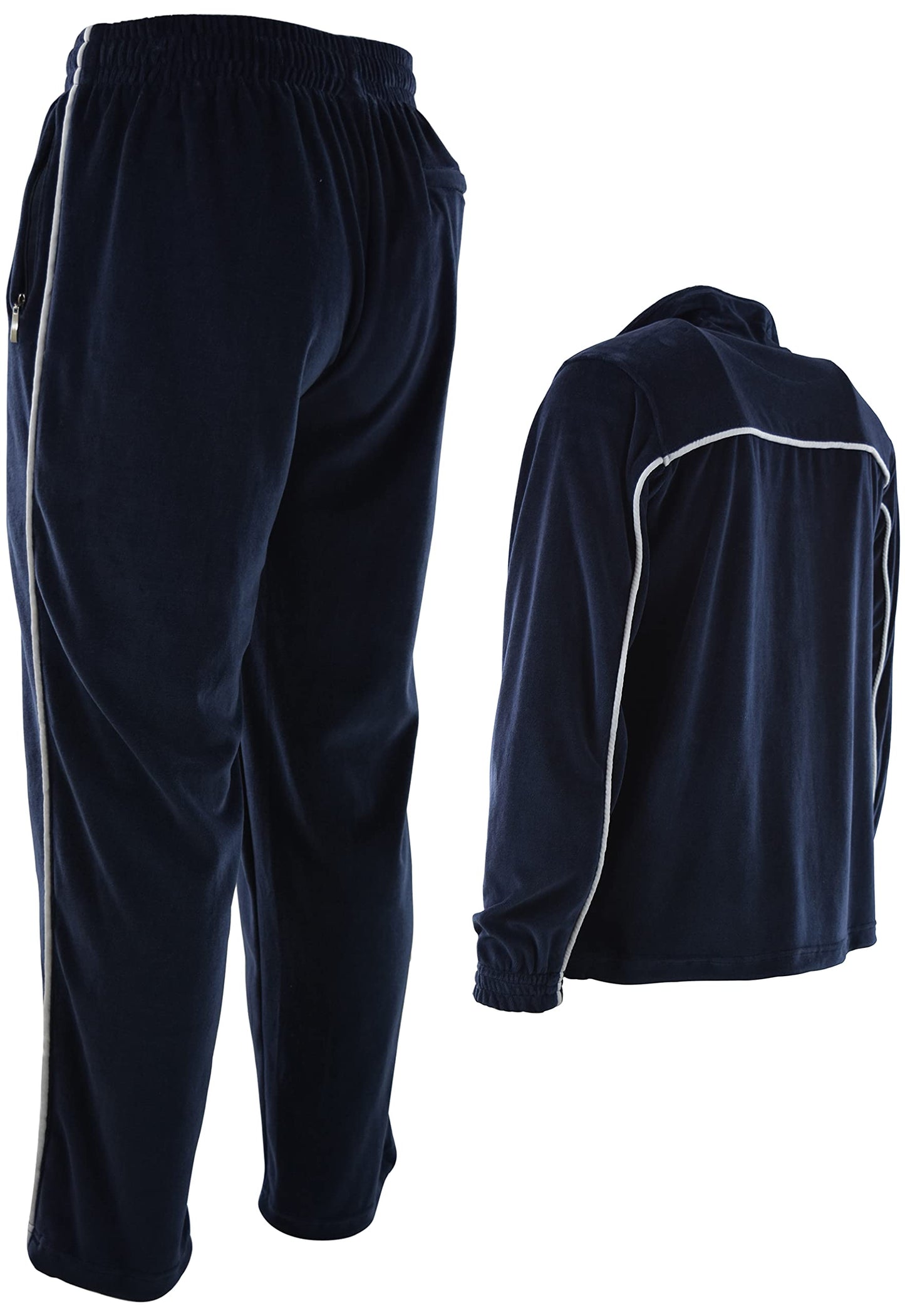 ChoiceApparel Mens Velour Tracksuit with Zippered Pockets