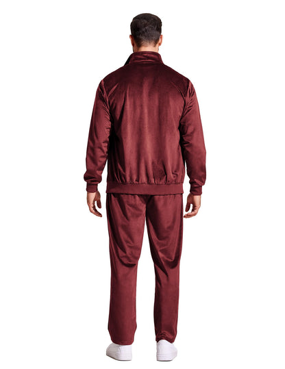 COOFANDY Mens 2 Piece Velour Tracksuit Full Zip Jackets Pants Velvet Jogging Suits Sweatsuit Set