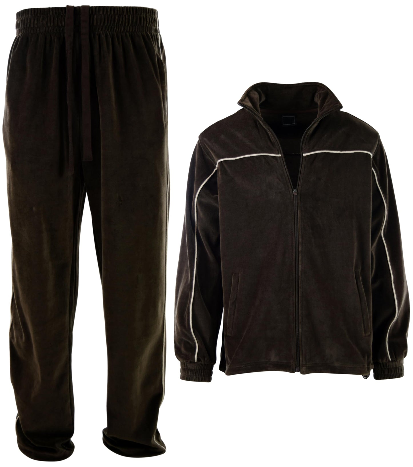ChoiceApparel Mens Velour Tracksuit with Zippered Pockets