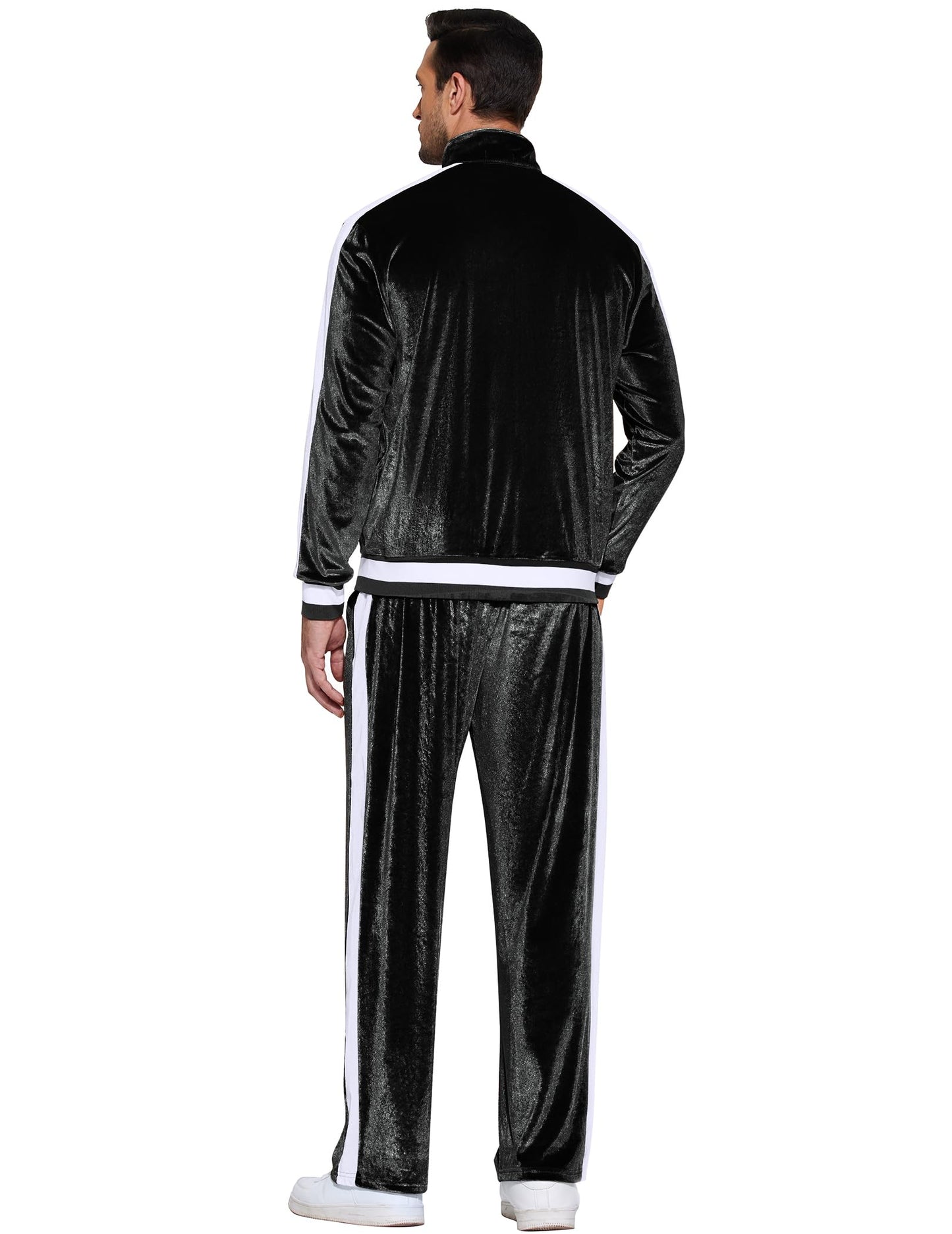 COOFANDY Mens Tracksuit 2 Piece Set Velour Velvet Sweatsuit Jogging Suits Full Zip Jacket Pants Outfits
