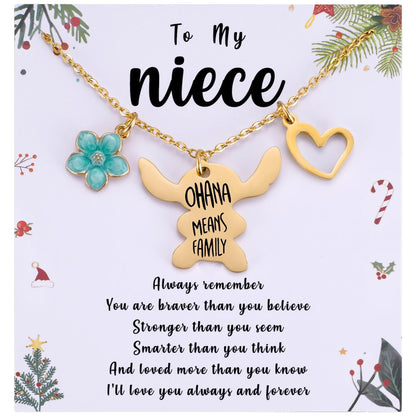 MIXJOY You are My Sunshine Necklace&Greeting Card, Birthday Christmas for Women Niece Daughter Granddaughter